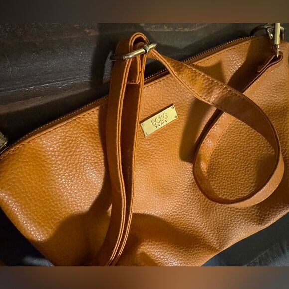 BCBG Paris Autumn “Basketball” Orange Adjustable CrossBody Hobo Bag - Picture 10 of 14